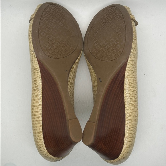 Tory Burch Sexy Tan Peep-Toe Wedge Heel Shoes **Size 8.5** 🔥🔥 - Picture 8 of 12